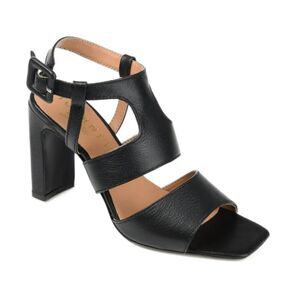 New Journee Signature Beckie Block Heel Leather Sandal (Women) 7.5